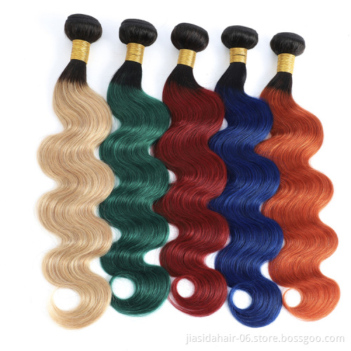 Best Quality Ombre Green 10A Brazilian cuticle aligned  100% Human Hair Wholesale Raw Virgin Body Wave Brazilian Hair Bundles